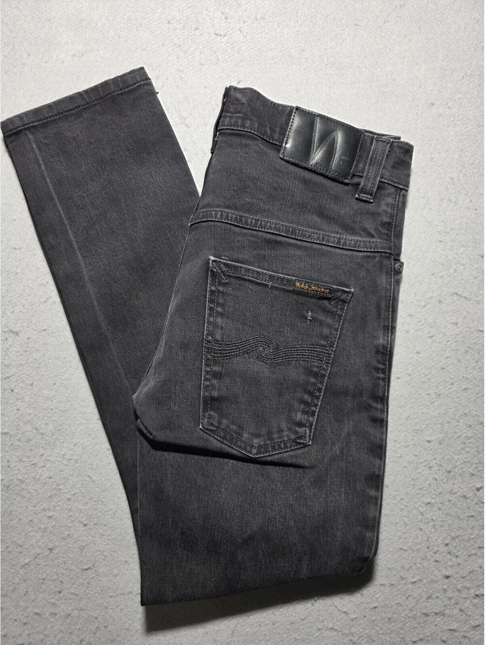 Nudie Jeans Co Thin Finn Dry Cold Black Slim Jeans Mens Size W31 L30 Made Italy
